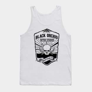 Black orchid skull logo black Tank Top